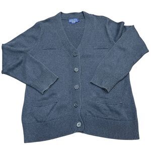 Pendleton Mens Cardigan Cotton V-neck Button Down Pocket Sweater Navy Blue sz XL